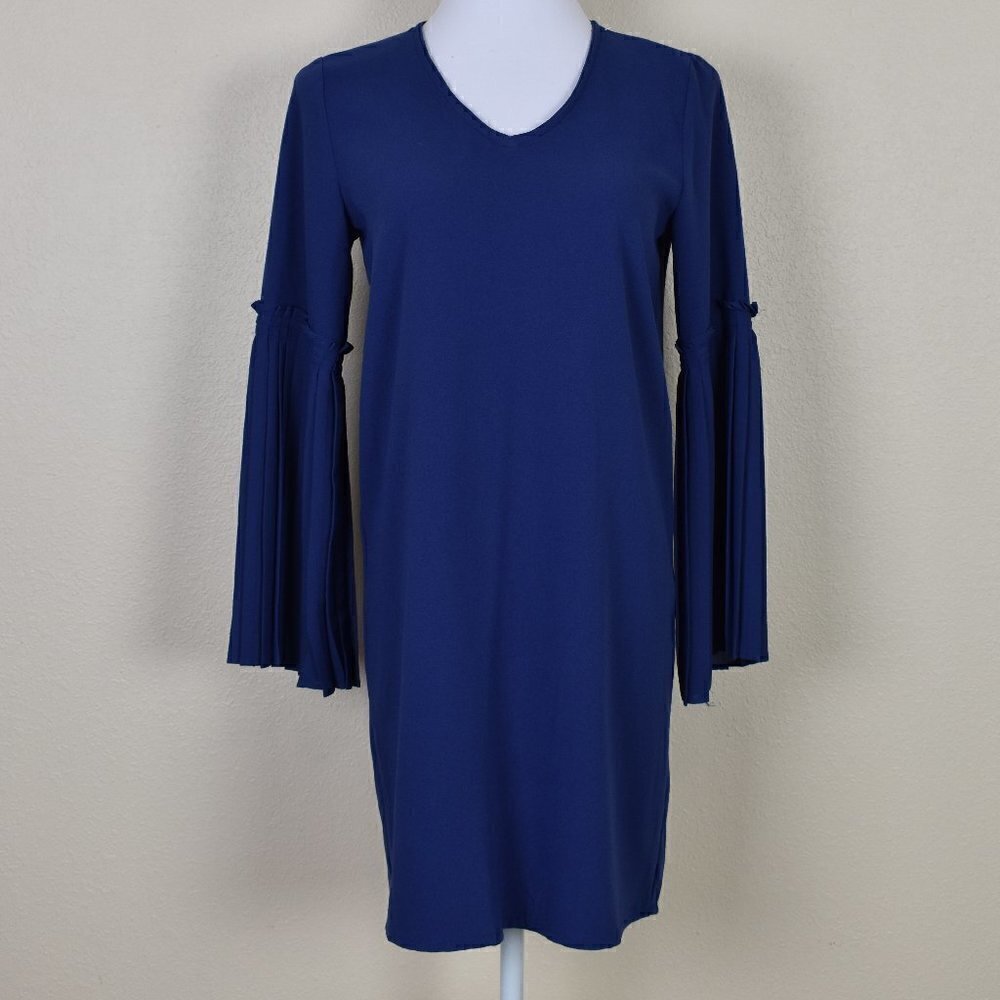 Tahari Pleated Bell Sleeve Dress NEW - Picture 2 of 8
